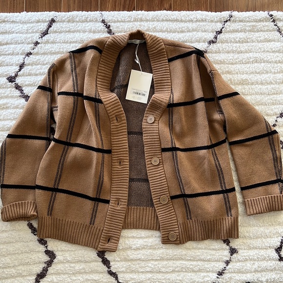 OAK + FORT Sweaters - NWT OAK + FORT - oversized plaid cardigan - XXS